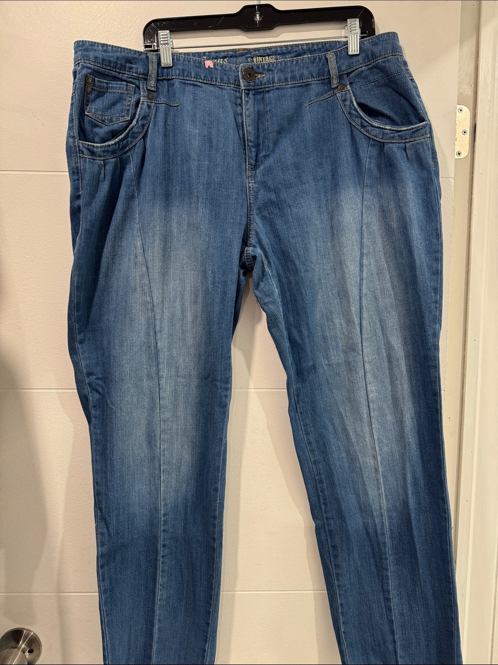 Avenue Light Blue Vintage Classic Women's 14 Slim Straight Jeans